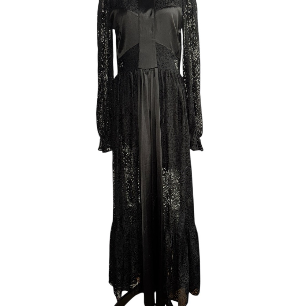 Blackmilk Black Lace Long Sleeve Dress